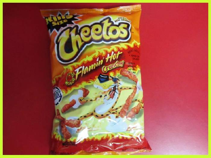 Cheetos Corn Puffs Flamin Hot.
